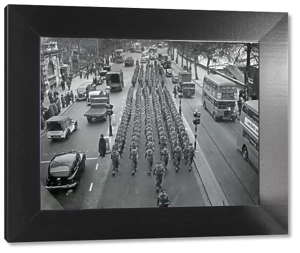 march victoria embankment 1950s period traffic