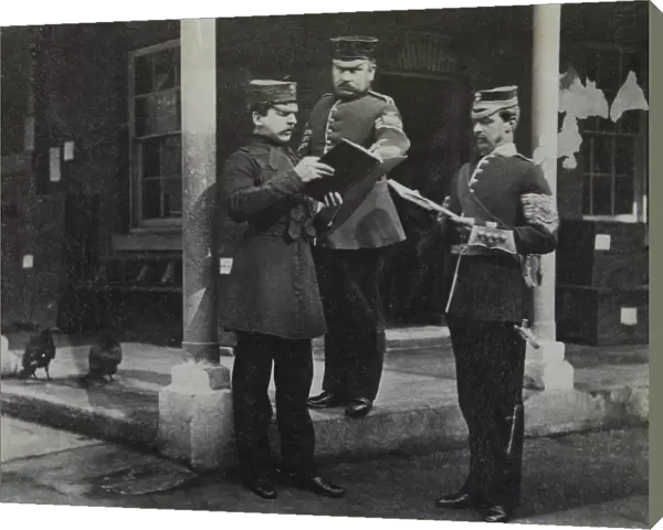 Captain Johnstone, Sgt Major and C  /  Sgt 1863 Album 2 Grenadiers 0029