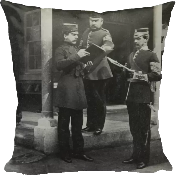 Captain Johnstone, Sgt Major and C  /  Sgt 1863 Album 2 Grenadiers 0029
