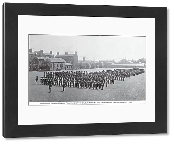 1906 chelsea barracks presentation of new colours by king edward vii