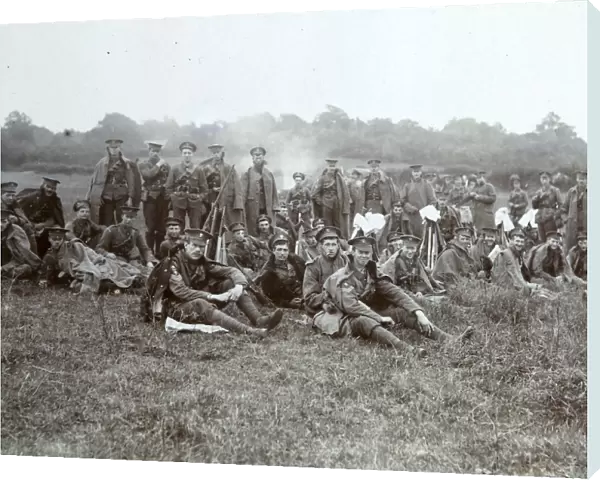 1908 officers at lunch manoeuvres