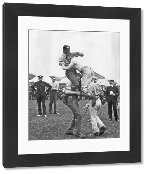 battalion sports july 1909 wrestling on horseback