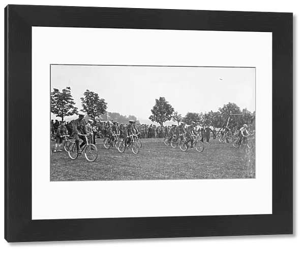battalion sports july 1909 slow bicycle race