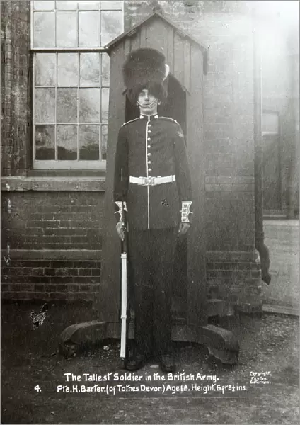 tallest solidier in british army pte h barter