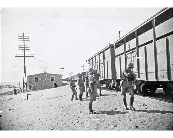 armoured train in desert