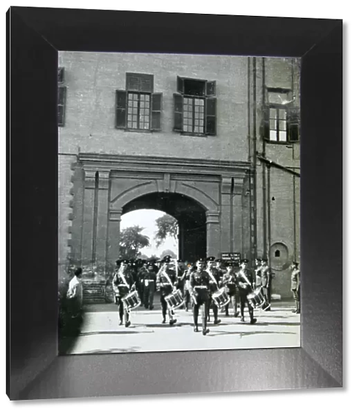 band marching out of barracks