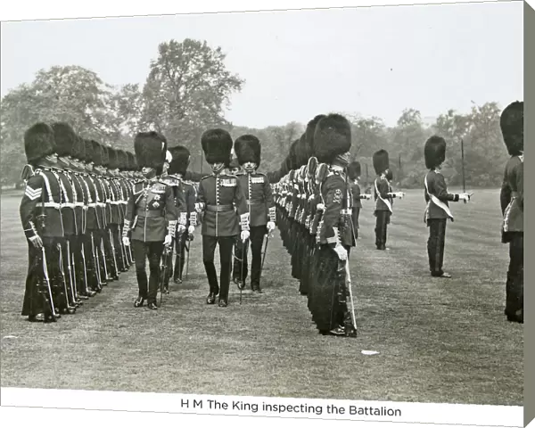 h m the king inspecting the battalion