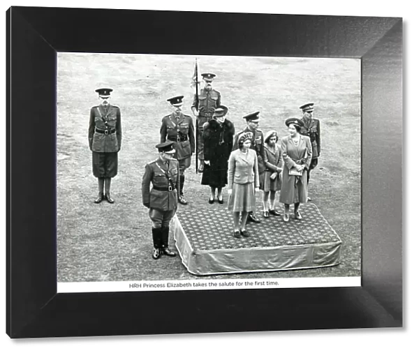 hrh princess elizabeth takes the salute for the first time