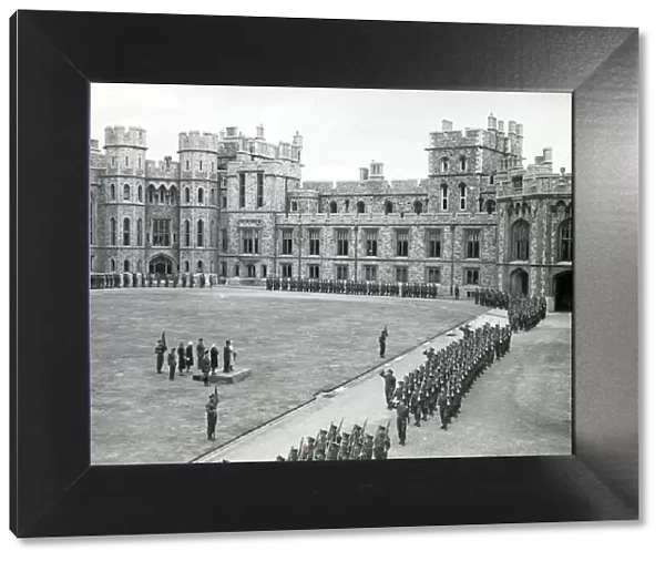 training battalion marches past hm the king windsor