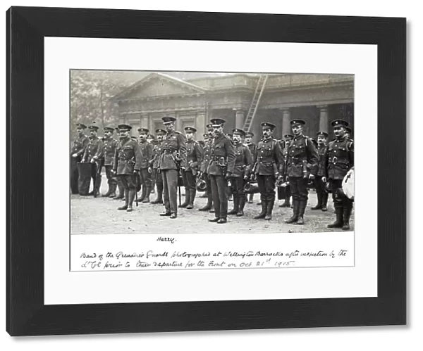 1915 21 oct band wellington barracks inspection prior to departure to the front