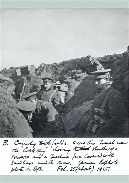 front line trench cock shy february 1915