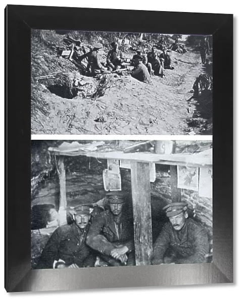 front line chavonne september-october 1914 men playing cards