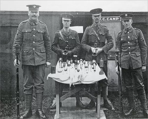 Display of captured Grenades, c1916 Box2nd Batt