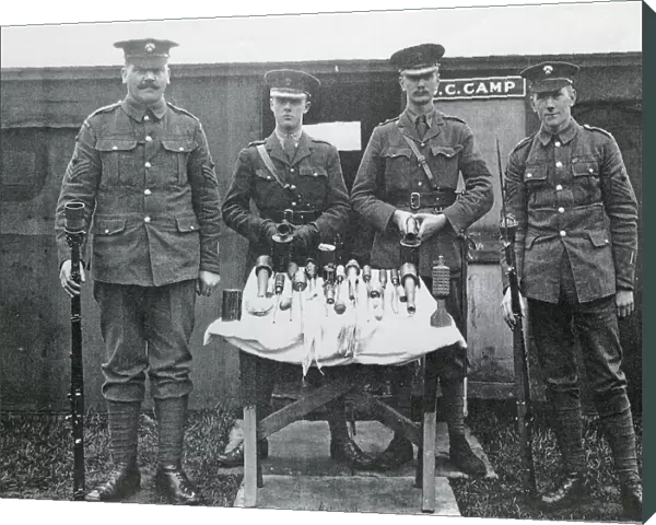 Display of captured Grenades, c1916 Box2nd Batt
