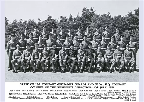 Staff 13th Coy WOs HQ Company Colonel's inspection