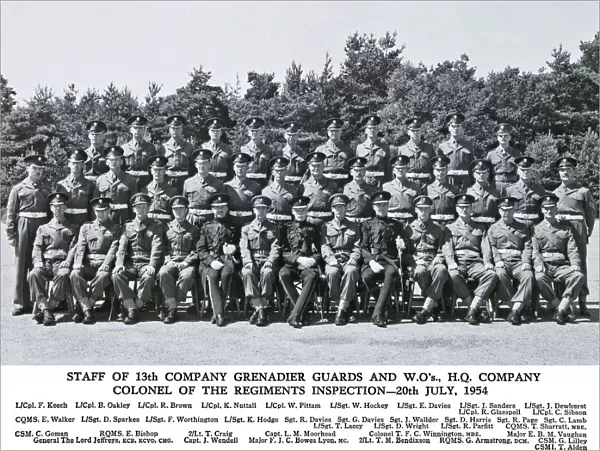 Staff 13th Coy WOs HQ Company Colonel's inspection