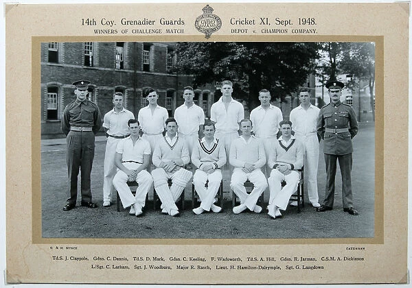 14th coy cricket xi 1948 td.s. claypole gdsn. c. dennis