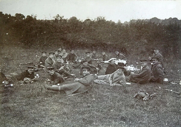 1908 officers at lunch manoeuvres