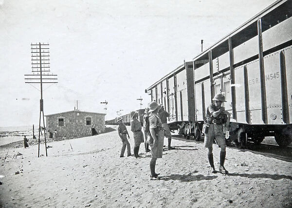 armoured train in desert