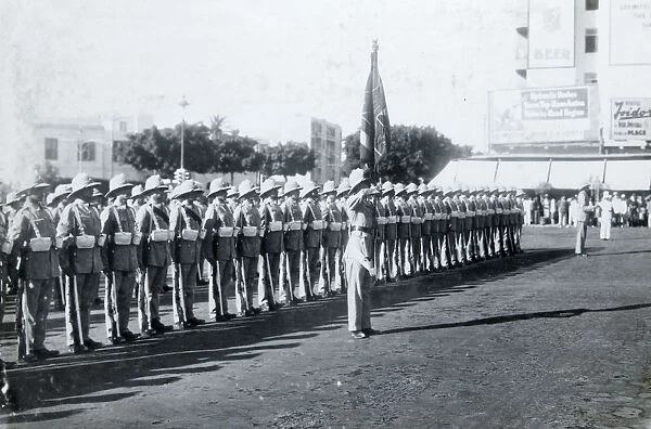 guard of honour on the high commissioner sir miles wedderburn lampson