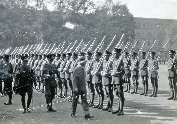 hm king alfonso inspecting the king's company