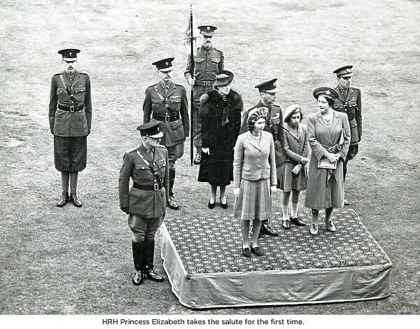 hrh princess elizabeth takes the salute for the first time