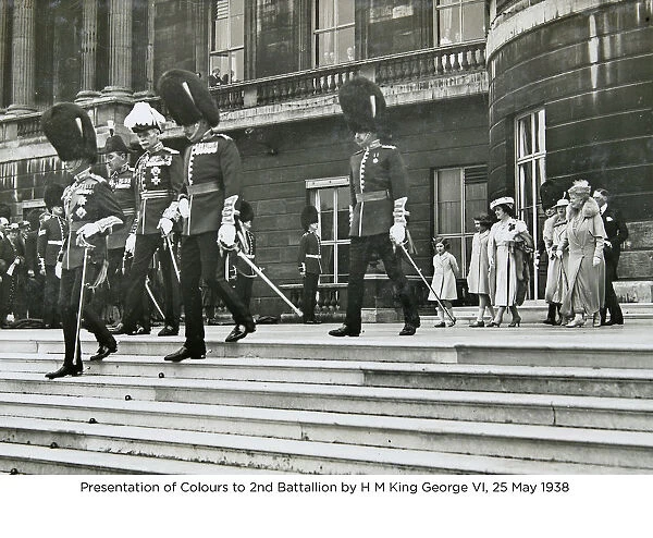 presentation of colours to 2nd battallion by h m king george vi