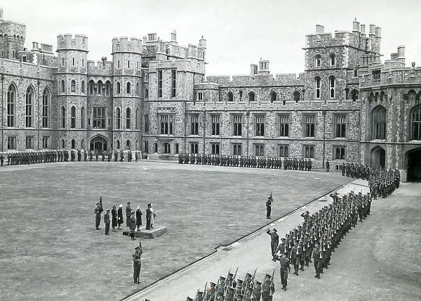 training battalion marches past hm the king windsor