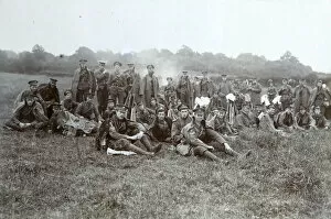 Manoeuvres Gallery: 1908 officers at lunch manoeuvres