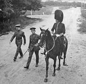 1900's UK Collection: 1st Batt. Officers entering Pirbright Camp 1910