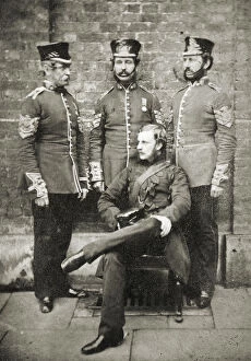 1850s, 1860s Grenadiers Gallery: 1st Battalion Sgt Major, Sgts and Adjutant c1860 Grenadier 0458