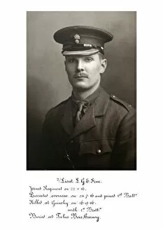 1918 Officer memorial album 2 Gallery: 3741 2nd Lieut L G E Sim