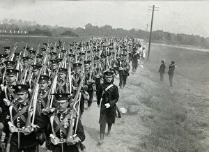 1890s-1960 3 Bn Gallery: 3rd battalion marching brookwood to pirbright
