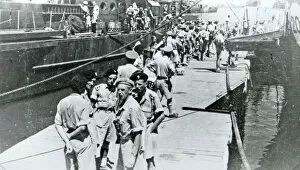 6th Battalion Collection: 6th battalion embarking at tripoli for invasion of italy
