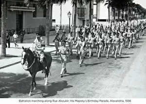 1930s Collection: battalion marching along rue aboukir his majestys birthday parade