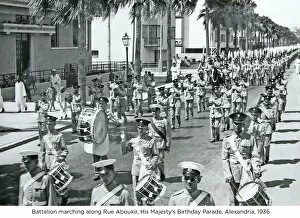 1930s Collection: battalion marching along rue aboukir his majestys birthday parade