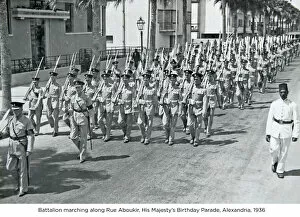 1930s Gallery: battalion marching along rue aboukir his majestys birthday parade