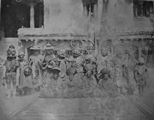 1850s, 1860s inc Dublin Gallery: Coulson 13 Tibetan lamas geeting ready for religious festival 1868
