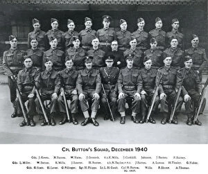 1914-1961 Group photos Collection: cpl buttons squad december 1940 green