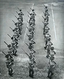 1938 Gallery: drill in thres demonstration wellington barracks