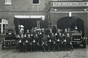 1870s-1950s Group photos and others Collection: fire brigade station merryweather fire engine