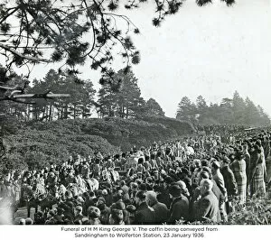1930s Collection: funeral of h m king george v the coffin being conveyed from sandringham to wolferton