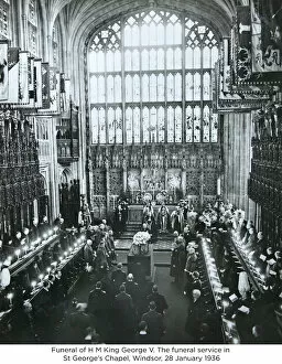 S Chapel Gallery: funeral of h m king george v the funeral service in st georges chapel
