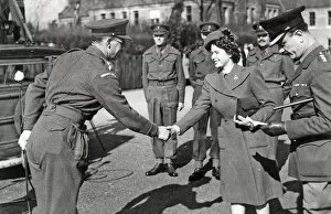 March 1945 Gallery: hrh pricess elizabeth colonel arrives at guards depot for annual inspection