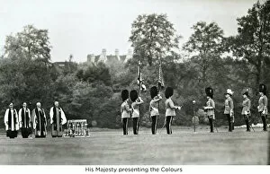 his majesty presenting the colours