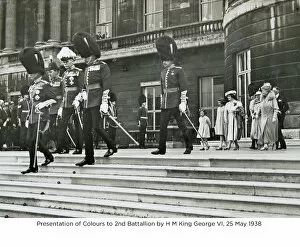 1930s Collection: presentation of colours to 2nd battallion by h m king george vi
