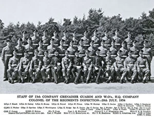 Brown Gallery: Staff 13th Coy WOs HQ Company Colonel's inspection